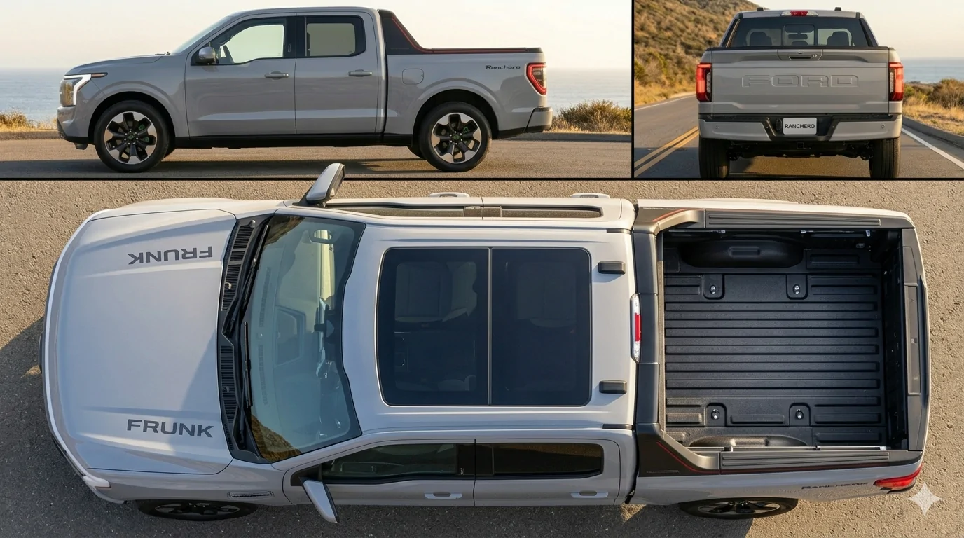 Ranchero EV Pickup Truck First Sight!! $30k midsize EV pickup Ranchero prototype spied 📸 1781212726043