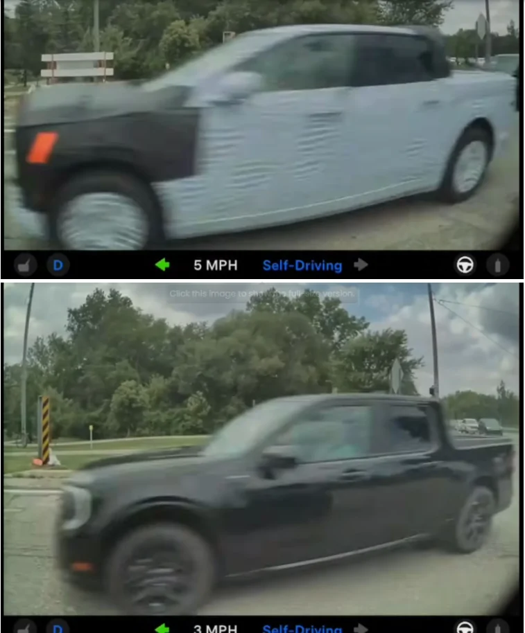 Ranchero EV Pickup Truck Fathom sighting in Maverick / Mach-E drive by video 1788903821353-jh