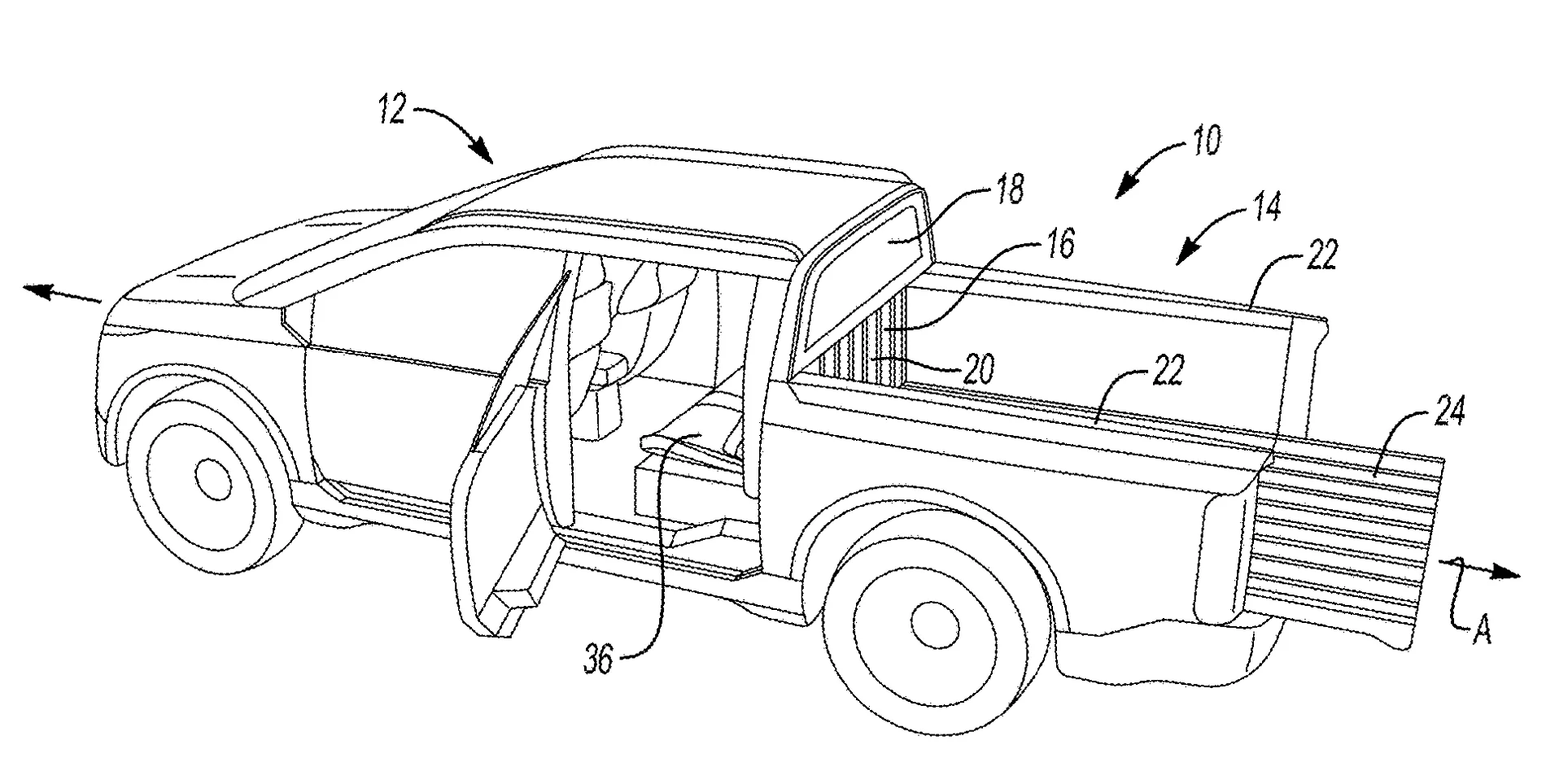 Ranchero EV Pickup Truck Fathom - Possible Midgate Patent - US 2025/0333118 A1 1790203025019-m0