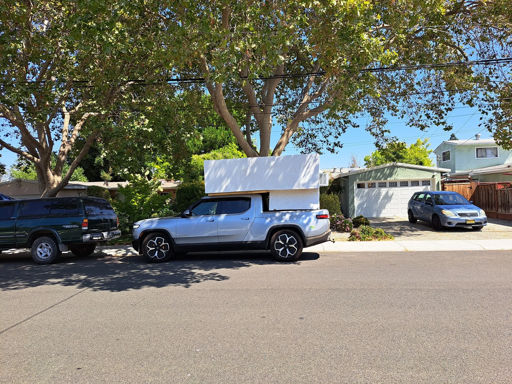 Ranchero EV Pickup Truck What do you think of my camper I built for Burning Man and I have a solar powered trailer to charge 20230825_142943