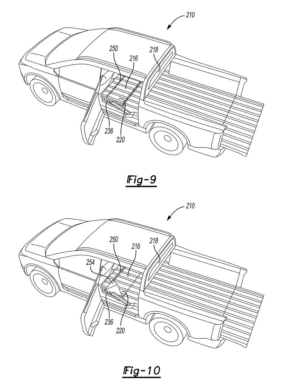 Ranchero EV Pickup Truck Ranchero EV pickup design & passthrough potential preview in patent images anchero EV pickup design & passthrough 2