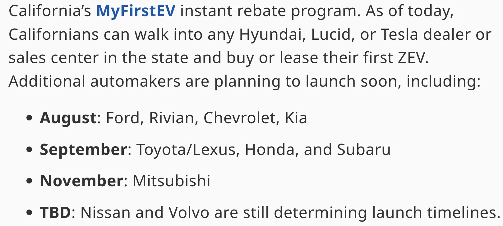 Ranchero EV Pickup Truck States with EV incentives ? California's new $3500 POS rebate is good news.... Screenshot 2026-08-10 at 7.37.20 AM